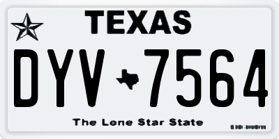 TX license plate DYV7564