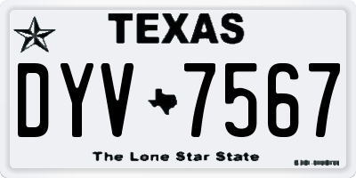 TX license plate DYV7567