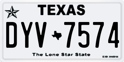 TX license plate DYV7574
