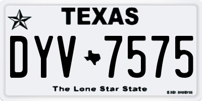 TX license plate DYV7575