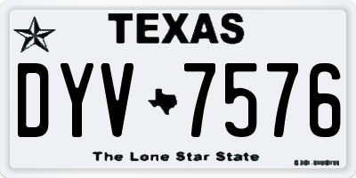 TX license plate DYV7576