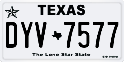 TX license plate DYV7577