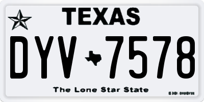 TX license plate DYV7578