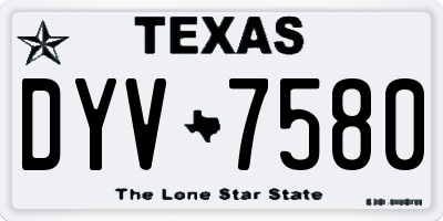 TX license plate DYV7580
