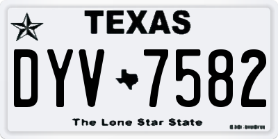 TX license plate DYV7582
