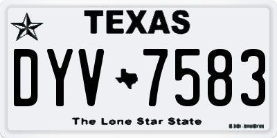 TX license plate DYV7583