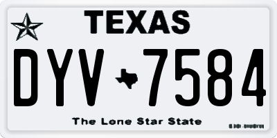 TX license plate DYV7584