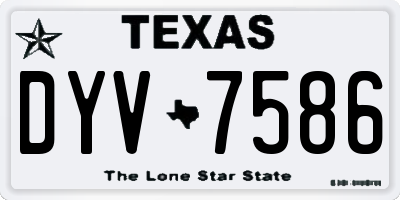 TX license plate DYV7586