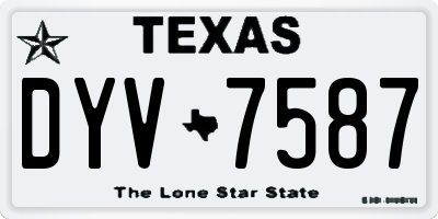 TX license plate DYV7587