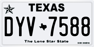 TX license plate DYV7588