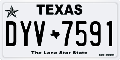 TX license plate DYV7591