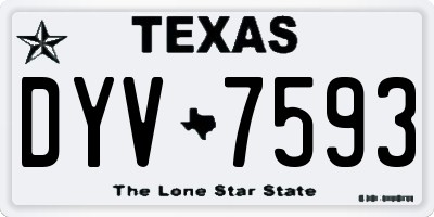 TX license plate DYV7593