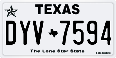 TX license plate DYV7594