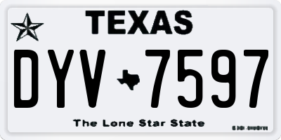 TX license plate DYV7597