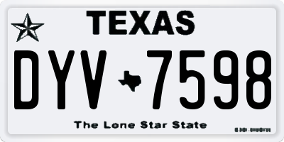 TX license plate DYV7598
