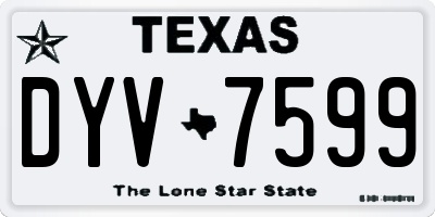 TX license plate DYV7599