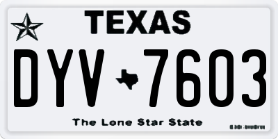TX license plate DYV7603