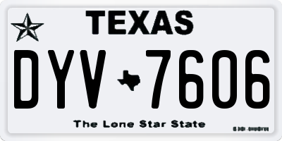 TX license plate DYV7606