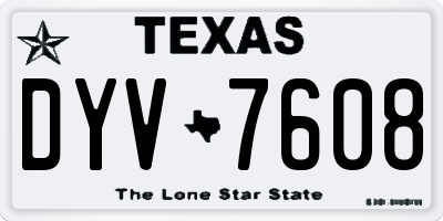 TX license plate DYV7608
