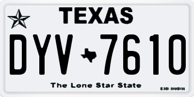 TX license plate DYV7610