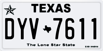 TX license plate DYV7611