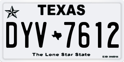 TX license plate DYV7612