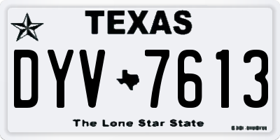 TX license plate DYV7613
