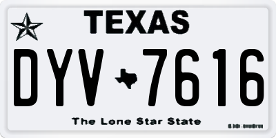 TX license plate DYV7616