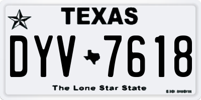 TX license plate DYV7618
