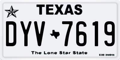 TX license plate DYV7619