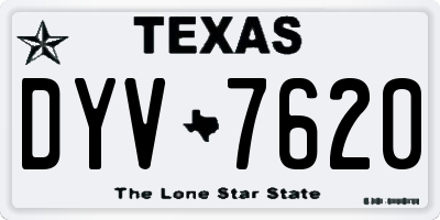 TX license plate DYV7620