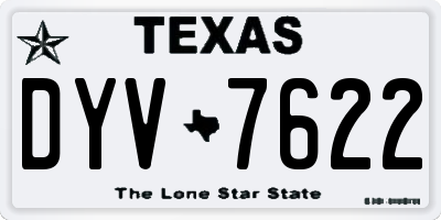 TX license plate DYV7622