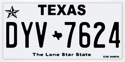 TX license plate DYV7624