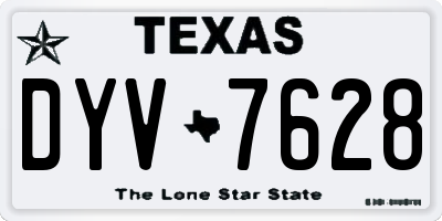 TX license plate DYV7628