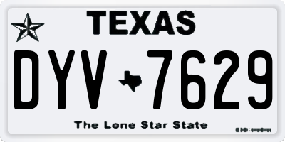 TX license plate DYV7629