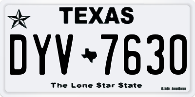 TX license plate DYV7630