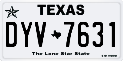 TX license plate DYV7631
