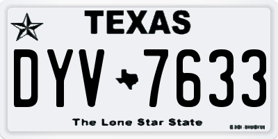 TX license plate DYV7633
