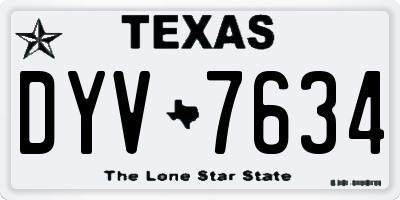 TX license plate DYV7634