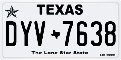 TX license plate DYV7638
