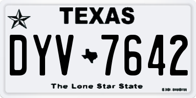 TX license plate DYV7642