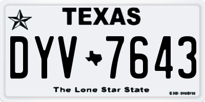 TX license plate DYV7643