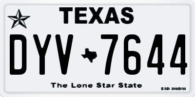 TX license plate DYV7644