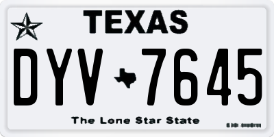 TX license plate DYV7645