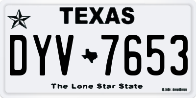 TX license plate DYV7653