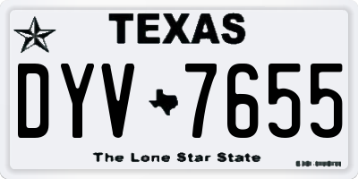 TX license plate DYV7655