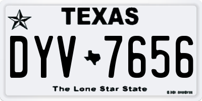 TX license plate DYV7656