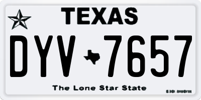 TX license plate DYV7657