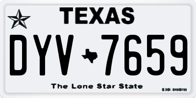 TX license plate DYV7659