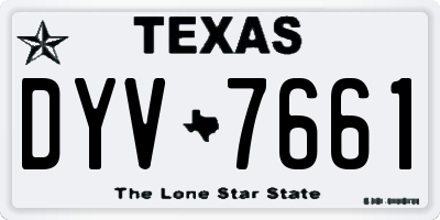 TX license plate DYV7661